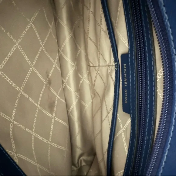 💙Michael Kors Leather Large Jet Set Tote Royal Blue with dust bag - Picture 5 of 14